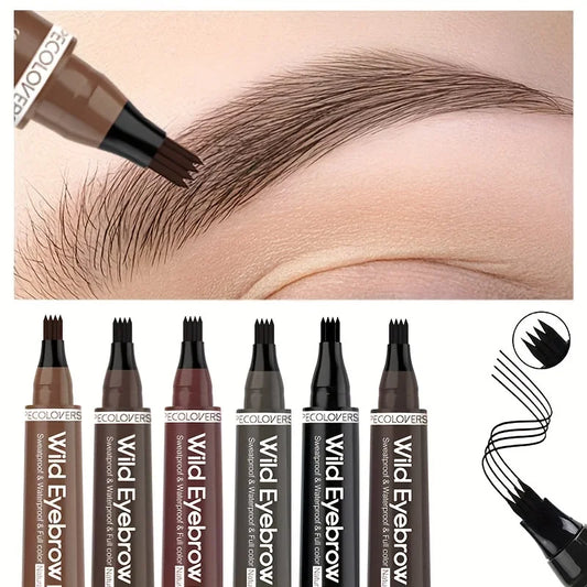 1pc Waterproof Eyebrow Pen with 4 Split Tip