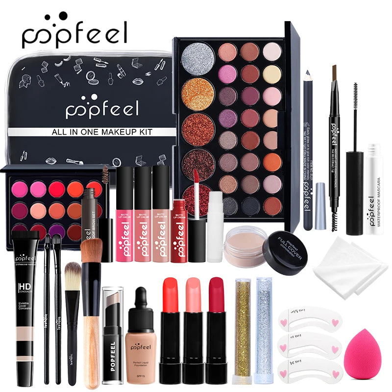 POPFEEL All In One Makeup Kit  for Women All in One Makeup Sets Include Eyebrow Eyeliner Eyeshadow