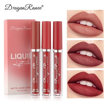 3 PCS Korean waterproof long lasting Liquid Lipsticks Set for Long Lasting Make Up For Women