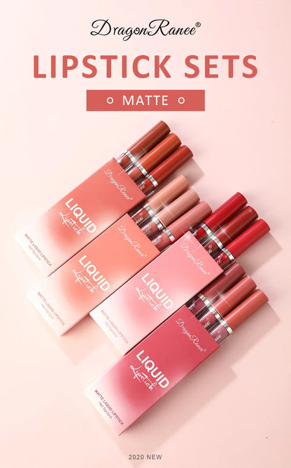 3 PCS Korean waterproof long lasting Liquid Lipsticks Set for Long Lasting Make Up For Women