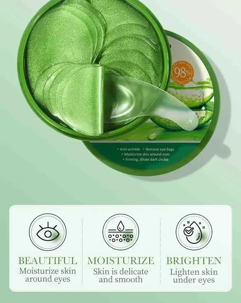 60pcs Aloe Vera Collagen Eye Mask: Does wonders for under eye skin