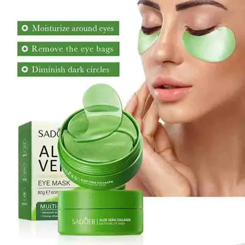 60pcs Aloe Vera Collagen Eye Mask: Does wonders for under eye skin