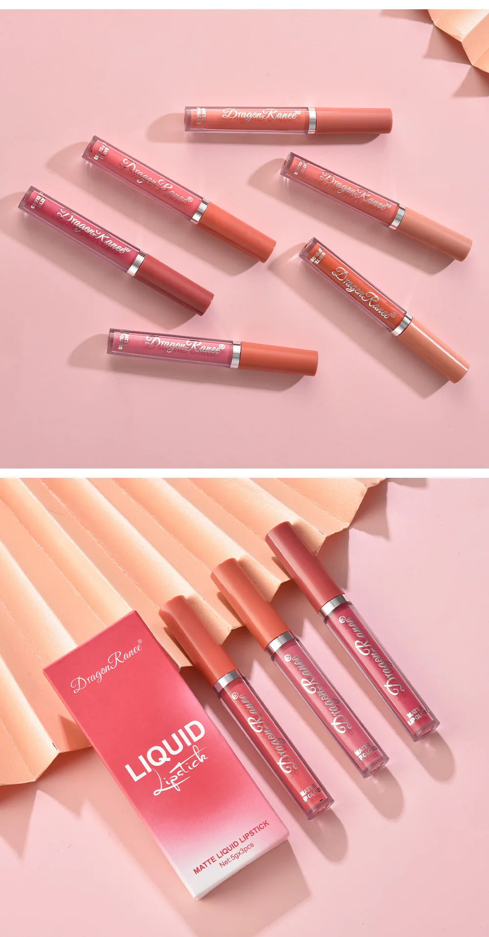 3 PCS Korean waterproof long lasting Liquid Lipsticks Set for Long Lasting Make Up For Women