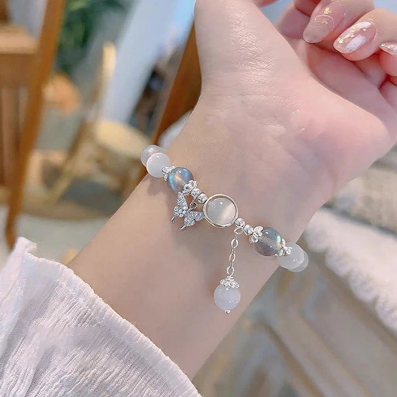 Moonlight Crystal Bracelet Light Luxury Elastic Bracelet  Jewelry Accessories