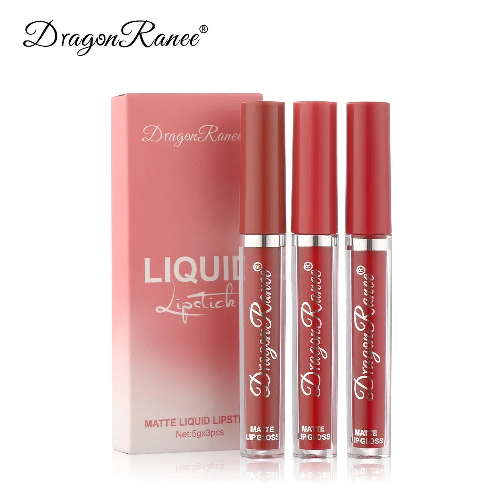 3 PCS Korean waterproof long lasting Liquid Lipsticks Set for Long Lasting Make Up For Women