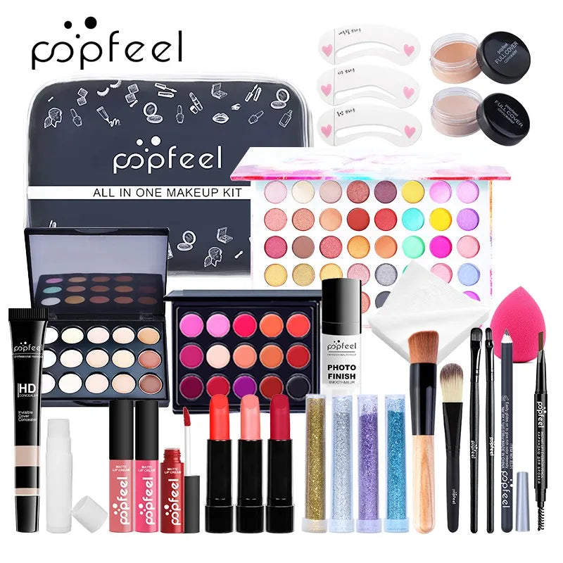 POPFEEL All In One Makeup Kit  for Women All in One Makeup Sets Include Eyebrow Eyeliner Eyeshadow